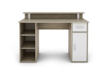 Schreibtisch >DIEGO< in Eiche-Optik/Weiß 120 x 88 x 55 cm (BxHxT)