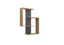 Wandregal >KRETA< in Artisan Eiche Dekor-Matera - 65x84,9x19,7cm (BxHxT)