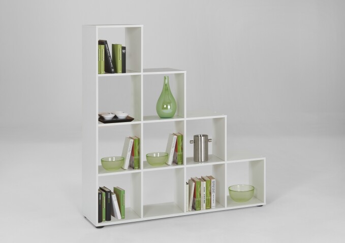 Raumteilerregal >MEGA 2< in weiß - 138,5x143,5x33cm (BxHxT)