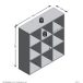 Raumteilerregal >MEGA 5< in Eiche Dekor - 104,5x108,5x33cm (BxHxT)