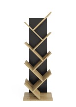 Regal >BÜCHEN 1< in Schwarz perl-Artisan Eiche - 41,6x125,3x26cm (BxHxT)