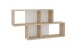 Wandregal >NORA< in Eiche Dekor-weiß - 100x53x19,5cm (BxHxT)