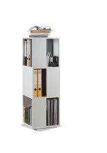 Drehregal >TOWER< in weiß - 34x108x34cm (BxHxT)