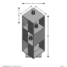 Drehregal >TOWER< in Beton LA - 34x108x34cm (BxHxT)