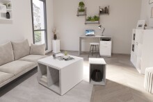 Schreibtisch >JACKSON< in Beton LA-weiß - 123x76,5x50cm (BxHxT)
