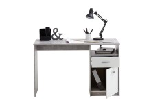 Schreibtisch >JACKSON< in Beton LA-weiß - 123x76,5x50cm (BxHxT)