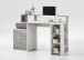 Schreibtisch >BOLTON< in weiß-Beton LA - 138,5x91,6x53,5cm (BxHxT)