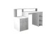 Schreibtisch >BOLTON< in weiß-Beton LA - 138,5x91,6x53,5cm (BxHxT)