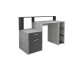 Schreibtisch >BOLTON< in Beton LA - Anthrazit - 138,5x91,6x53,5cm (BxHxT)