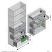 Schubkasten-Set >CALVIA 14< in Alteiche Dekor - 84x106x34,5cm (BxHxT)