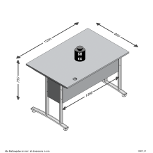 Schreibtisch >CALVIA 1< in Brillantweiß - 120x75x80cm (BxHxT)