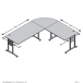 Schreibtisch >CALVIA 104< in Brillantweiß - 240x75x200cm (BxHxT)