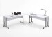 Schreibtisch >CALVIA 105< in Brillantweiß - 240x75x240cm (BxHxT)