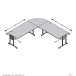 Schreibtisch >CALVIA 105< in Brillantweiß - 240x75x240cm (BxHxT)