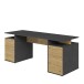 Schreibtisch >LEVI 101< in Artisan Eiche Dekor-Matera - 185,1x75x67,5cm (BxHxT)