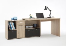 Schreibtisch >LEXO/LEX< in Eiche Dekor - 135,7x74,2x135,7cm (BxHxT)