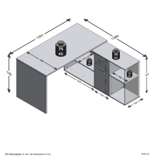 Schreibtisch >LEXO/LEX< in Eiche Dekor - 135,7x74,2x135,7cm (BxHxT)