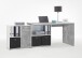 Schreibtisch >LEXO/LEX< in Beton LA-weiß - 135,7x74,2x135,7cm (BxHxT)