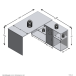 Schreibtisch >LEXO/LEX< in Beton LA-weiß - 135,7x74,2x135,7cm (BxHxT)