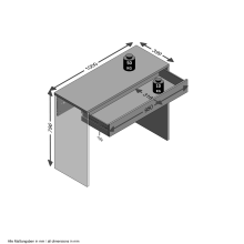 Schreibtisch >CHECKER 1< in weiß - 100x80x40cm (BxHxT)