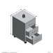 Rollcontainer >DIEGO 2< in Beton LA-hochlanz weiß - 35x58,9x42cm (BxHxT)