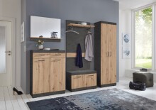 Garderobenschrank >BRISTOL 300< in Matera-Artisan Eiche - 80x50x34,9cm (BxHxT)