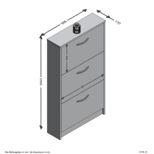 Schuhregal >STEP 3< in Eiche Dekor - 58,5x104,5x17cm (BxHxT)