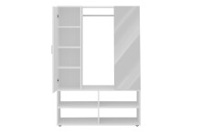 Garderobenschrank >AUMA 1< in weiß - 105x151,3x39,7cm (BxHxT)