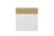 Kommode >BELM 1< in Brillantweiß-Artisan Eiche - 109x115x42cm (BxHxT)