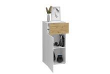 Kommode >BELM 2< in Brillantweiß-Artisan Eiche - 55x115x42cm (BxHxT)