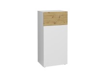 Kommode >BELM 2< in Brillantweiß-Artisan Eiche - 55x115x42cm (BxHxT)