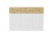 Kommode >BELM 4< in Brillantweiß-Artisan Eiche - 163x115x42cm (BxHxT)