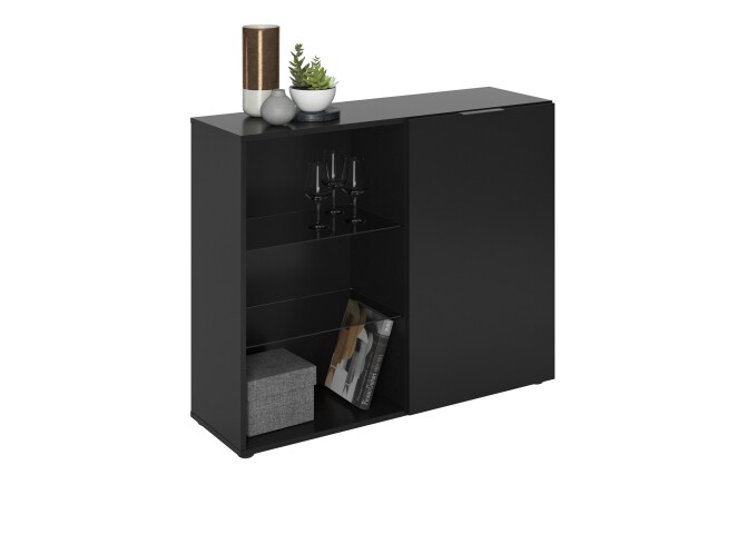 Kommode >DARK 3< in schwarz - 99,1x81,3x31,5cm (BxHxT)