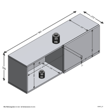 Wandgarderobe >DARK 8< in schwarz - 99,1x33x27,2cm (BxHxT)