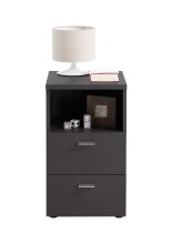 Nachttisch >COLIMA 1< in schwarz - 35x61,5x39,9cm (BxHxT)