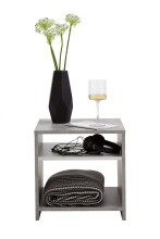 Beistelltisch >LUND< in Beton LA-weiß - 39,9x39,9x39,9cm (BxHxT)
