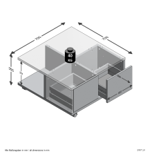 Couchtisch >TWIN 1< in Eiche Dekor-weiß Edelglanz - 70x36x70cm (BxHxT)
