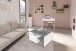 Couchtisch >TWIN 1< in Beton LA-weiß Edelglanz - 70x36x70cm (BxHxT)