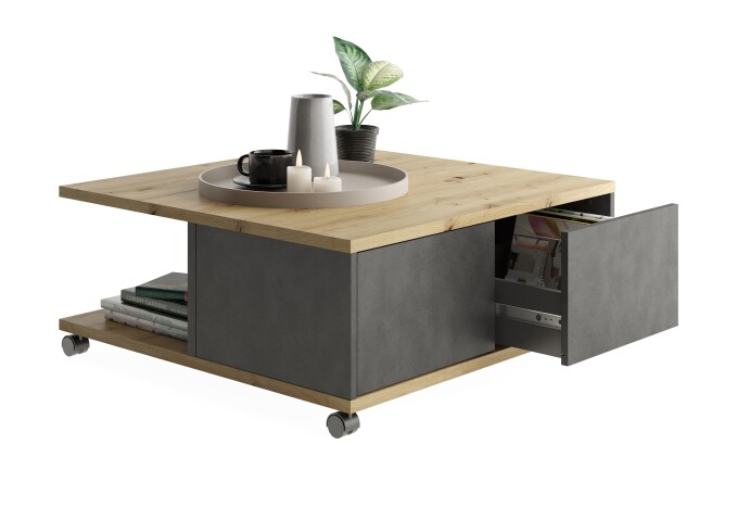 Couchtisch >TWIN 1< in Matera-Artisan Eiche - 70x36x70cm (BxHxT)