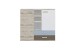 Kommode >NONA 4< in Sandeiche Dekor-weiß-Lava-Denim - 116,9x105x33cm (BxHxT)