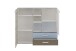 Kommode >NONA 4< in Sandeiche Dekor-weiß-Lava-Denim - 116,9x105x33cm (BxHxT)