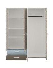 Kleiderschrank >NONA 9< in Sandeiche Dekor-weiß-Lava-Denim