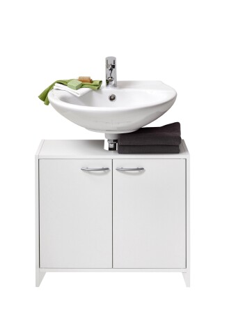 Waschbeckenunterschrank >MARBELLA 101< in weiß - 63,7x55x28,1cm (BxHxT)