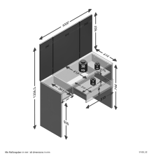 Schminktisch >SCHMINKI 1< in weiß Edelglanz - 100x135,7x41,4cm (BxHxT)