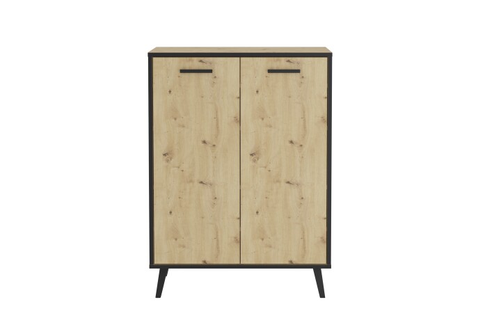 Kommode >PLAU 1< in Artisan Eiche Dekor - 68,5x93,5x33cm (BxHxT)