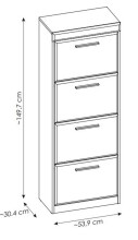 Schuhkipper >GRANO< 4 Klappen, Viking Eiche Dekor - 54x149x31 (BxHxT)