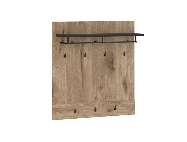 Wandgarderobe >GRANO< 7 Haken, Ablage, Stange, Viking Eiche Dekor - 93x101x32,5 (BxHxT)