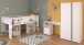 Jugendzimmer-Set >Pirouette 13< (3-teilig) Weiss / Rose oder grau, Hochbett, Schrank, Schreibtisch