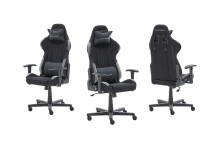 Gaming-Stuhl >DXRACER FORMULA< Armlehnen, Kopfpolster, Wippfunktion, schwarz/grau - 65x121x65cm B/H/T