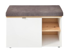 Garderoben-Set >Bari< (3-teilig) weiss matt / Eiche - 158x202x38cm (BxHxT)